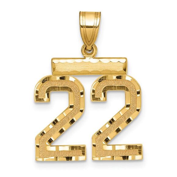 14K Yellow Gold Varsity Collection Medium D/C Pendant Number 22